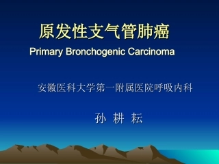 原发性支气管肺癌讲座