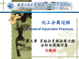 化工分离过程(第17讲)(第3章 习题课)