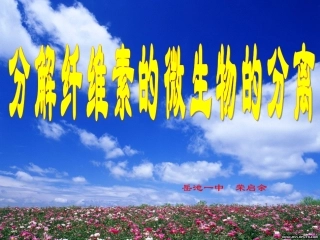 分解纤维素的微生物的分离(原创)