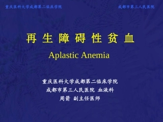 再生障碍性贫血教学PPT