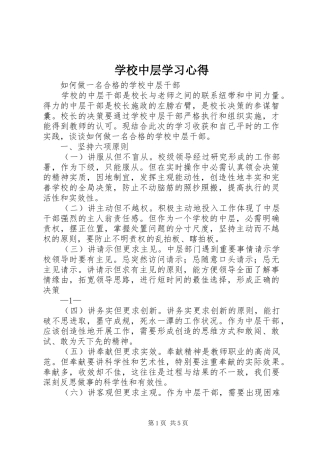 学校中层学习心得