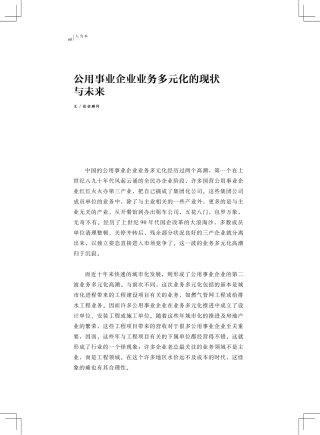 公用事业企业业务多元化的现状与未来