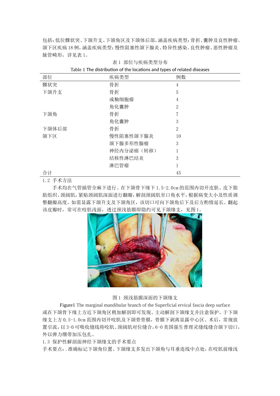保护性解剖面神经下颌缘支在颌下入路手术中的积极作用_第2页