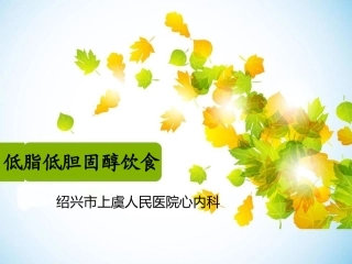 低脂低胆固醇饮食