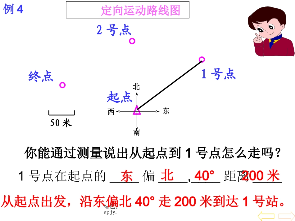 四年级数学下册简单路线的描述、例4PPT课件(1)_第2页