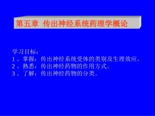 传出神经系统药理