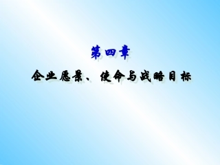 企业战略管理第四章企业愿景