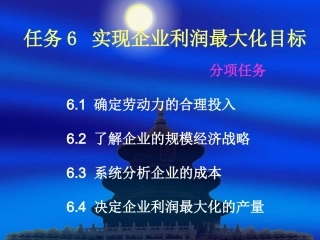 任务6   实现企业利润最大化