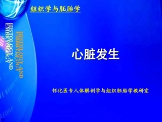 人体组织学和胚胎学(之心脏发生)