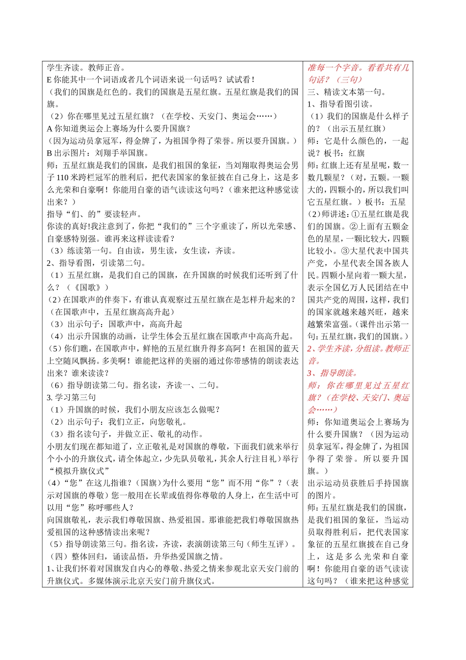 样表《升国旗》教案_第2页
