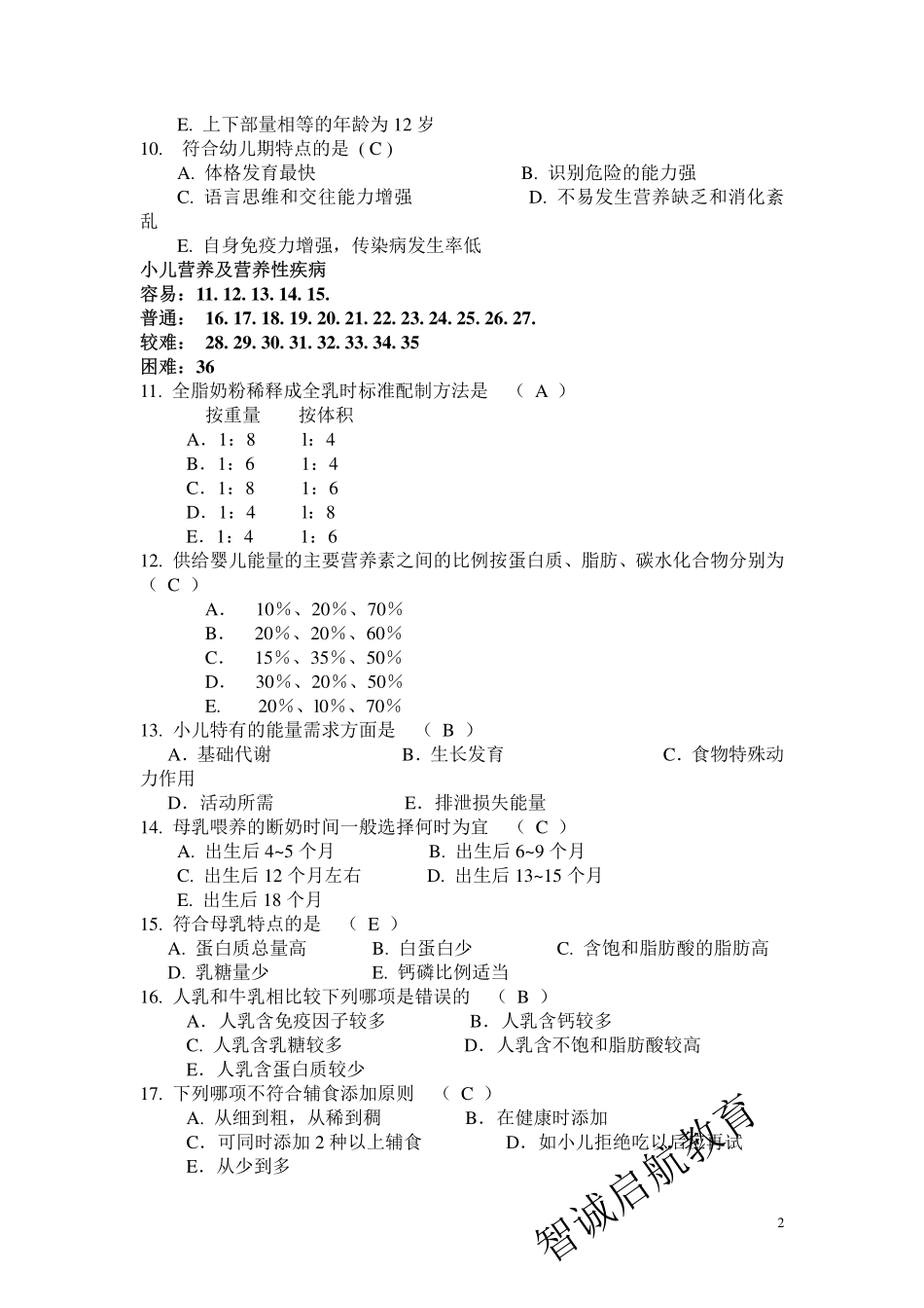 事业单位儿科学考试题库答案加解析_第2页