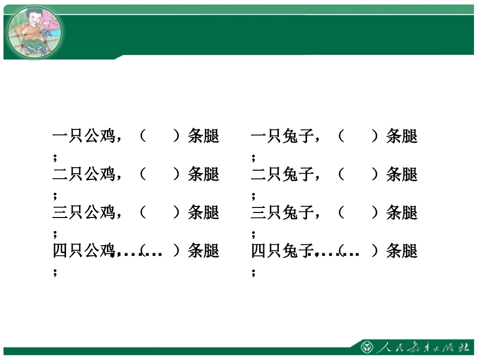 小学数学2011版本小学四年级《鸡兔同笼》-课件_第3页