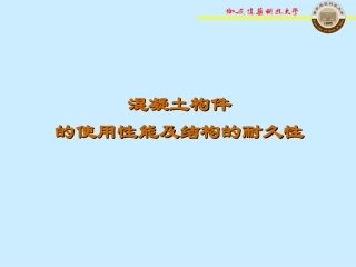 混凝土构件的使用性能及结构的耐久性