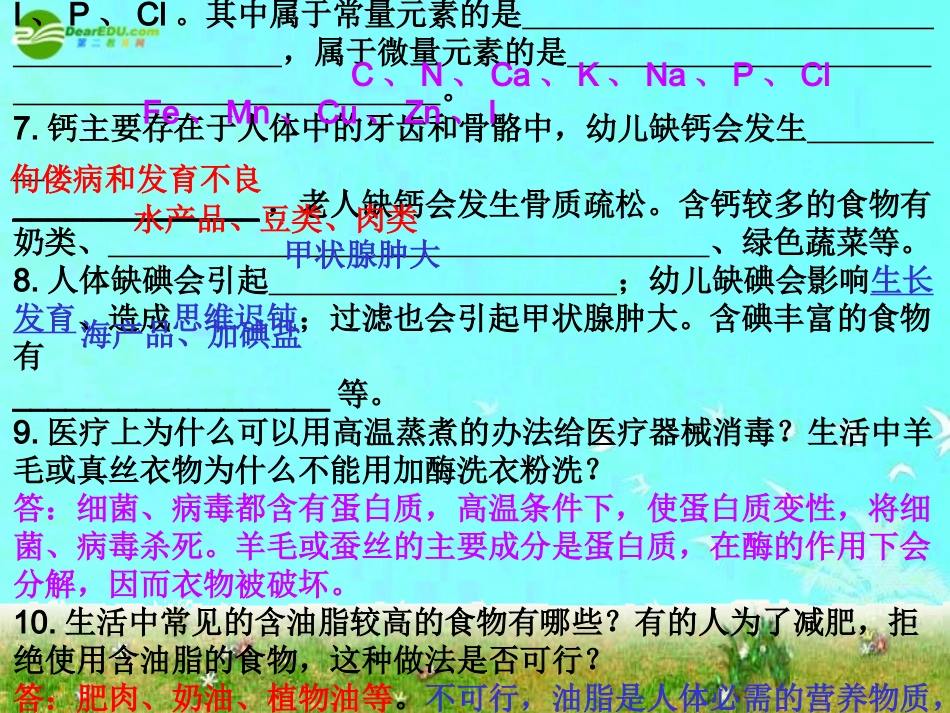 九年级化学_第十二单元化学与生活课件_人教版_第2页