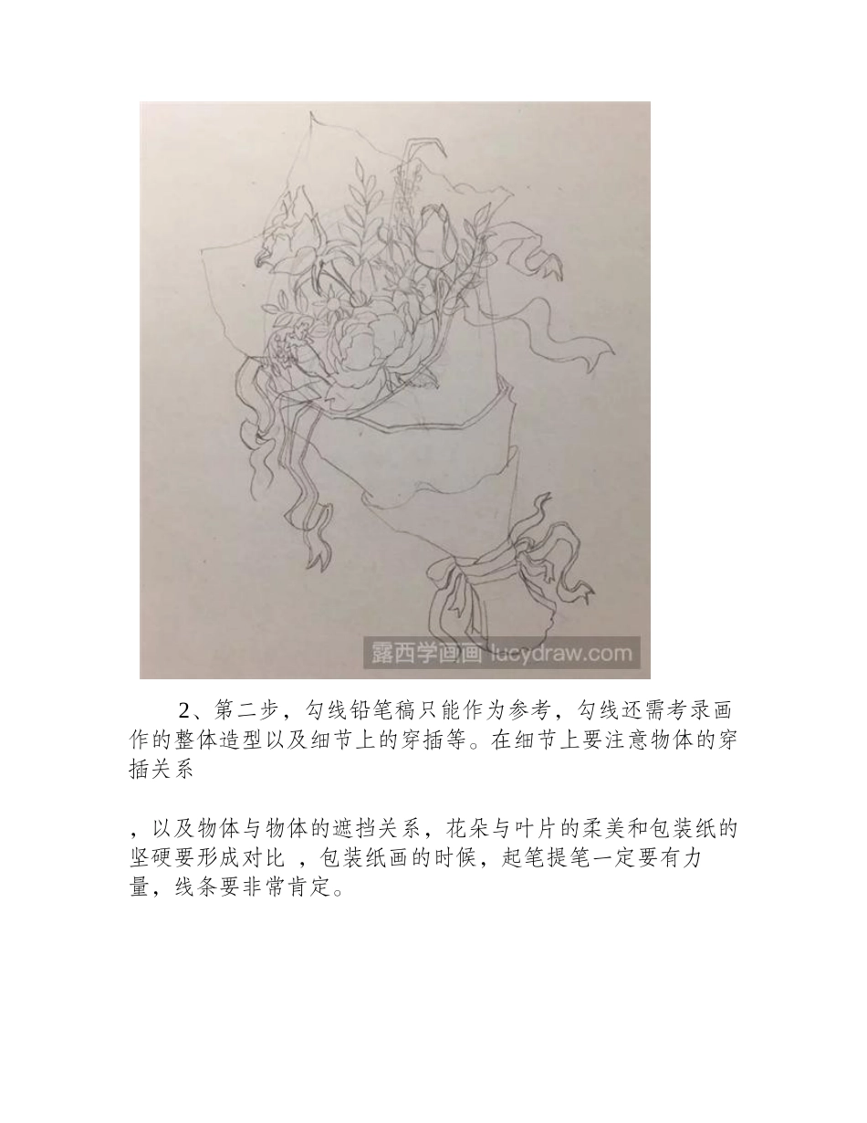 一束创意的玫瑰花束怎么画_玫瑰钢笔画入门教程分享钢笔画教程_第2页