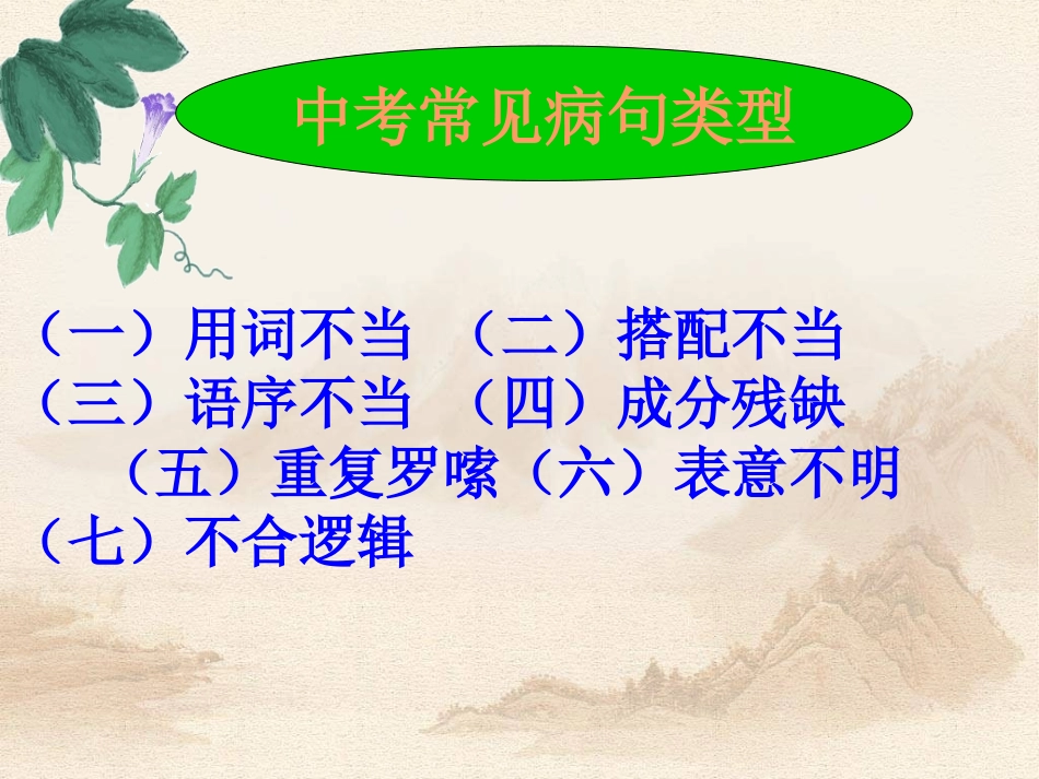中考复习——病句辨析及修改分析_第2页