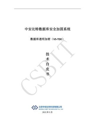 中安比特数据库透明加密技术白皮书V3.0