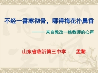 不经一番寒彻骨剖析