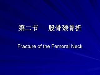 下肢骨折及关节损伤