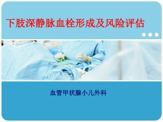 下肢深静脉血栓形成及风险评估