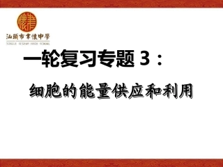 三细胞的能量供应和利用