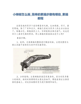 小辣椒怎么画_简单的素描步骤有哪些_素描教程