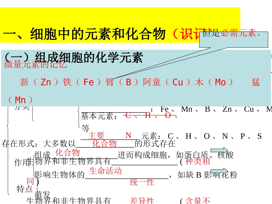 一轮复习第二章细胞的分子组成ppt_第3页