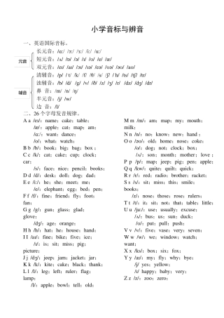 小学音标与辨音练习 