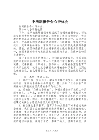 不法制报告会心得体会