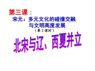 北宋与辽、西夏并立(上课)
