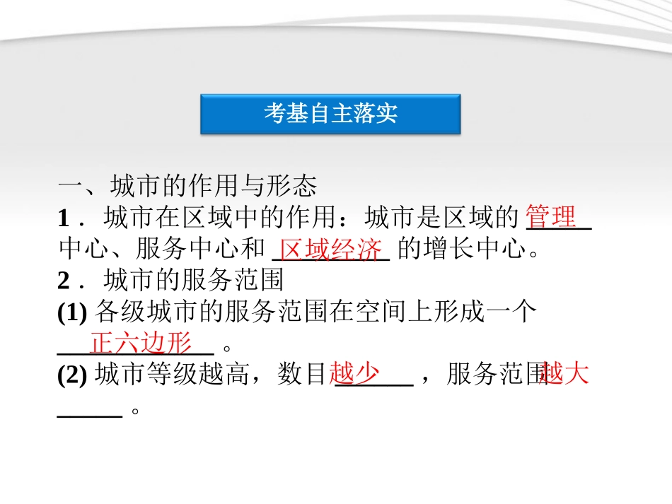【优化方案】2012高三地理一轮复习 第六单元第25讲城市的地域结构与合理规划课件_第3页