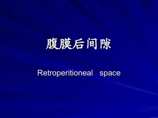 【201204】腹膜后间隙