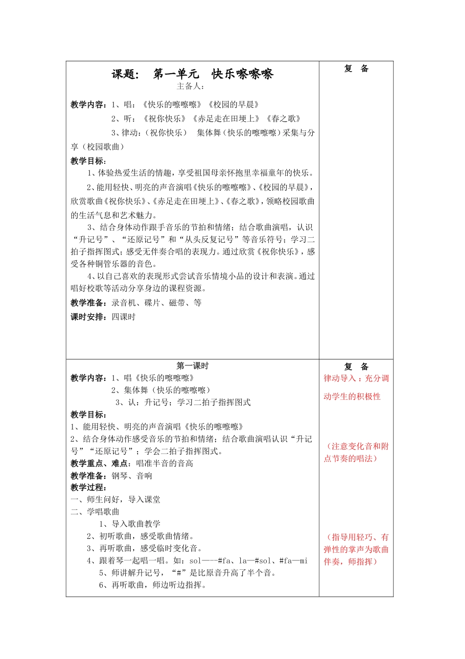 第一单元快乐嚓嚓嚓费芳_第1页