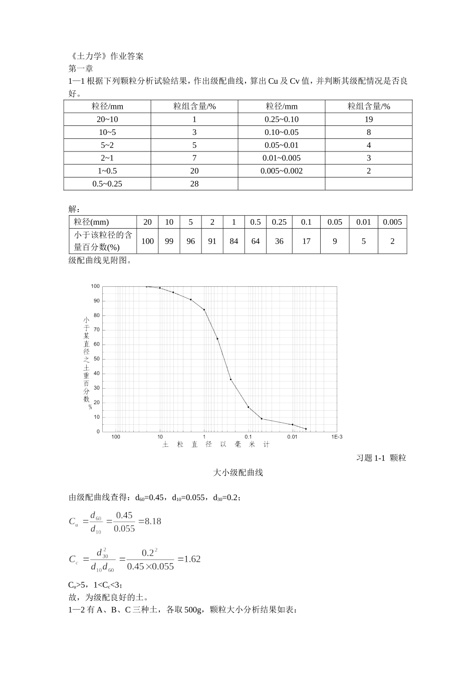 《土力学》作业答案_第1页