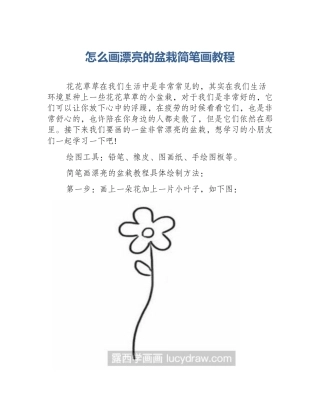 怎么画漂亮的盆栽简笔画教程