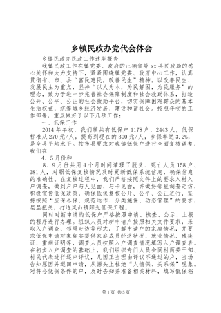 乡镇民政办党代会体会