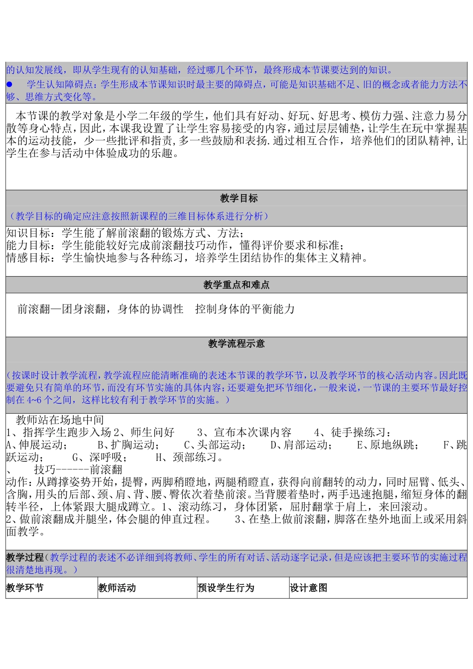 前滚翻教学工作案例_第2页