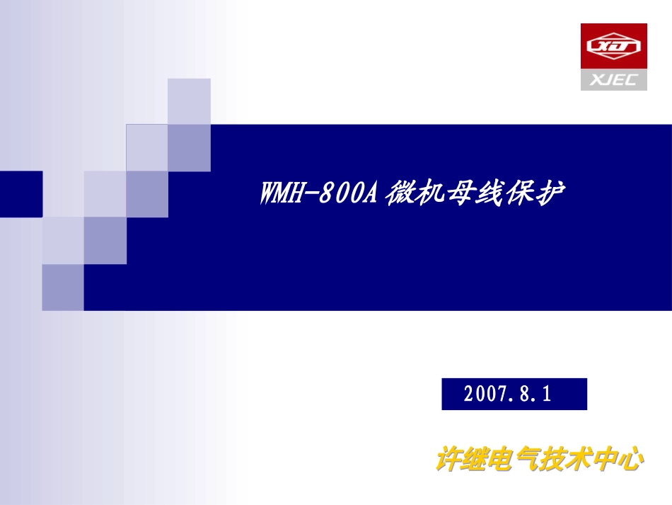 WMH-800A母线保护介绍_第1页