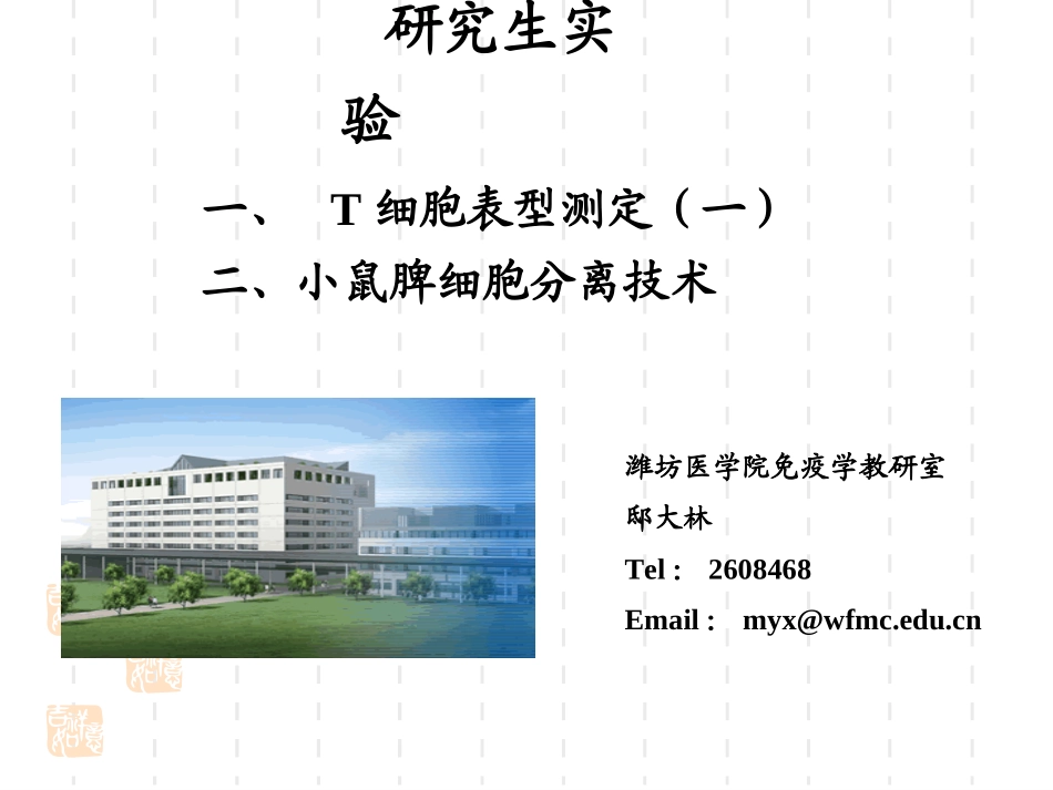 T细胞表型及脾细胞分离_第1页