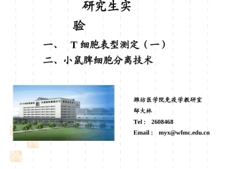 T细胞表型及脾细胞分离