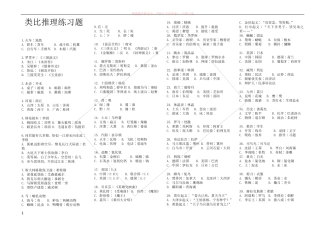 行测类比推理练习题(打印整理版) 