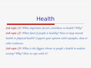 topic 2-health