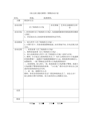 社会：丢了妈妈的小白兔(安全)