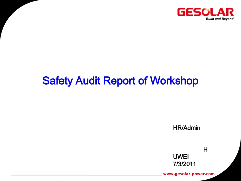 safety audit report of workshop_第1页