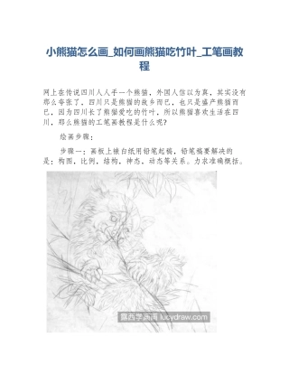 小熊猫怎么画_如何画熊猫吃竹叶_工笔画教程