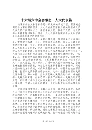 十六届六中全会感想—人大代表篇