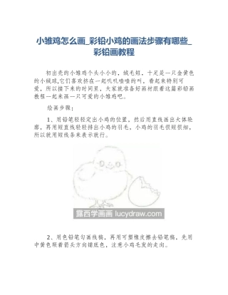 小雏鸡怎么画_彩铅小鸡的画法步骤有哪些_彩铅画教程