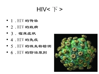 HIV的传染和致病