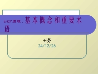 ERP-03基本概念和重要术语