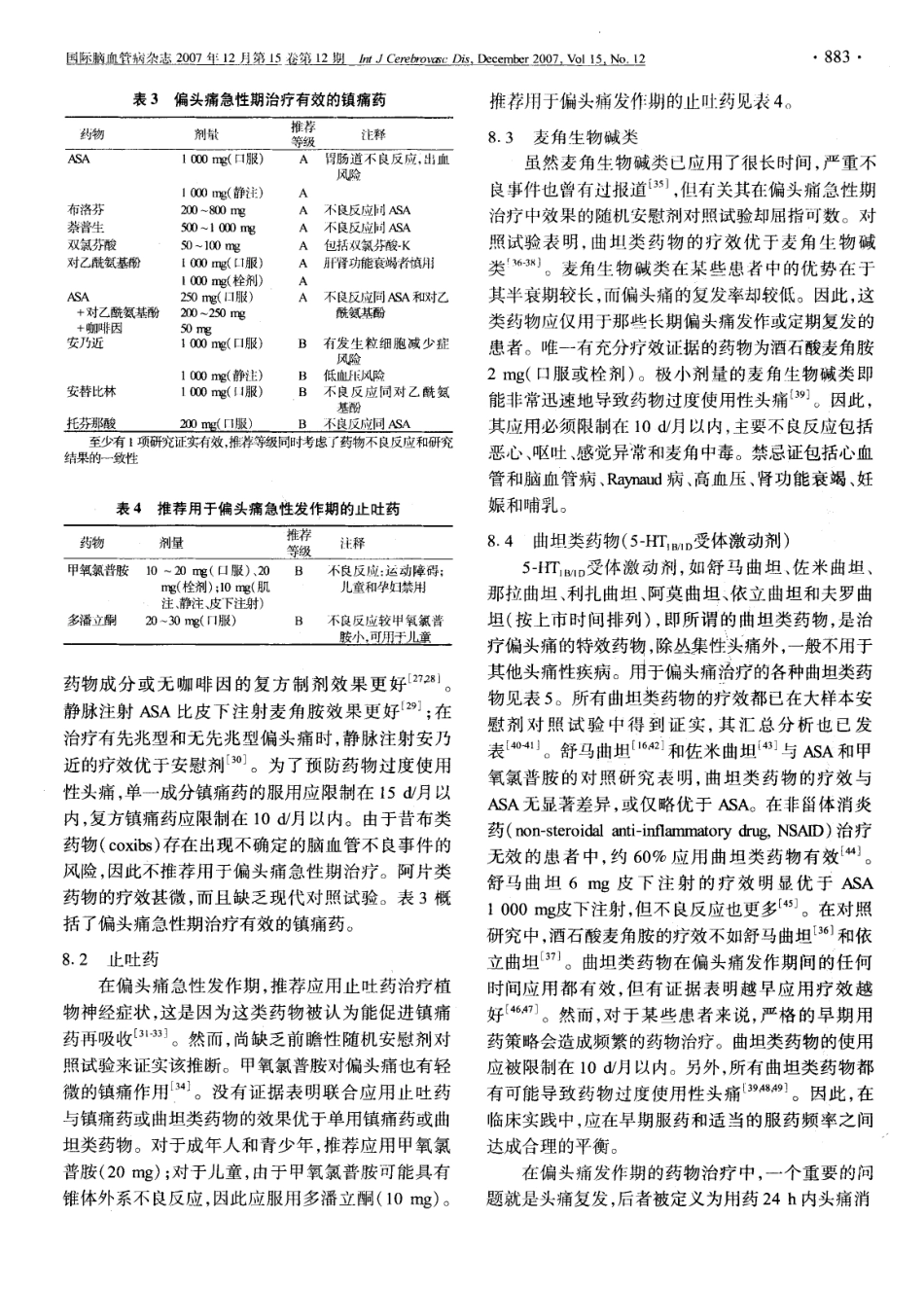 EFNS偏头痛药物治疗指南_第3页